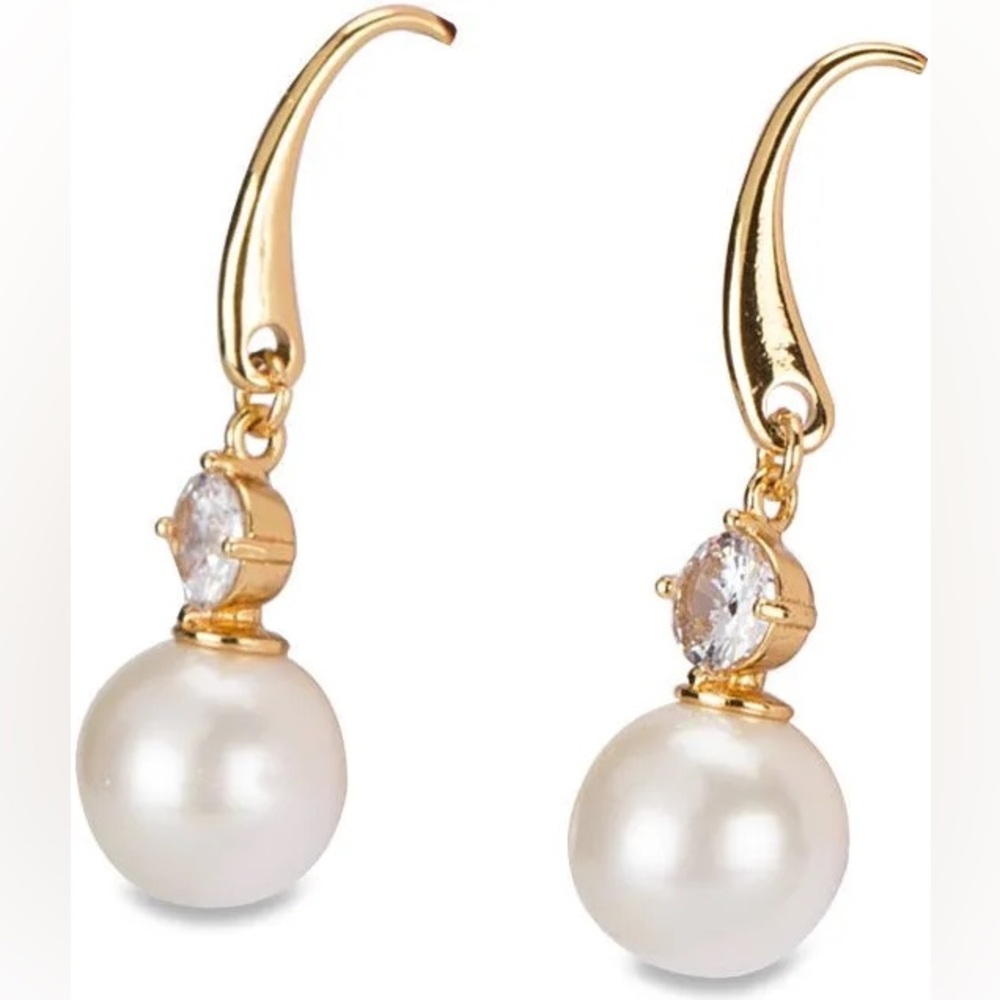 Kate Spade Gold and White Pearl Earrings